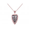 Pink Gold Plated Silver Pendant with a Leopard Design