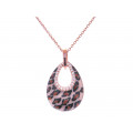 Pink Gold Plated Silver Pendant with a Leopard Design