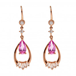 Pink Gold Plated Earrings
