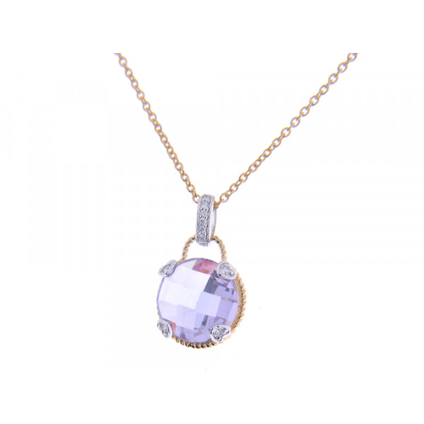 Gold Plated Silver Pendant with a Lavender Topaz