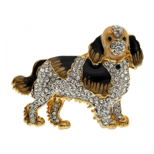 Eisenberg Ice Pin with Swarovski Crystals in a Dog Design