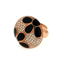 Pink Gold Plated Silver Ring