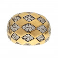 Bombe Ring with White Sapphire set in Gold Plated Silver