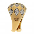 Bombe Ring with White Sapphire set in Gold Plated Silver