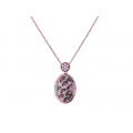 Pink Gold Plated Silver Pendant with Animal Print