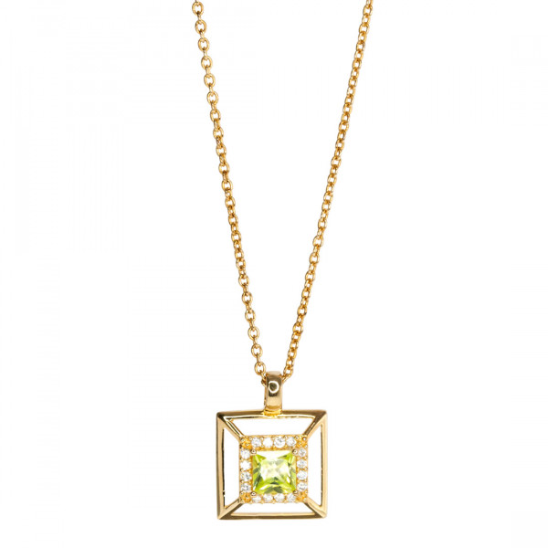 Peridot Pendant set in Gold Plated Silver