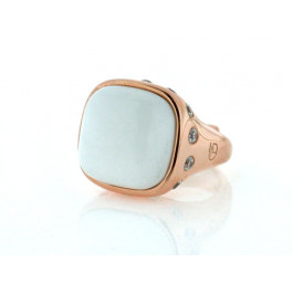 White Agate Chevalier Ring