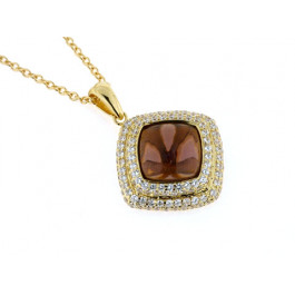 Gold Plated Garnet Pendant