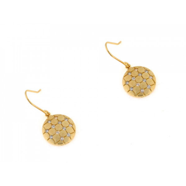 Minimal Earrings with White Sapphires set in Gold Plated Silver