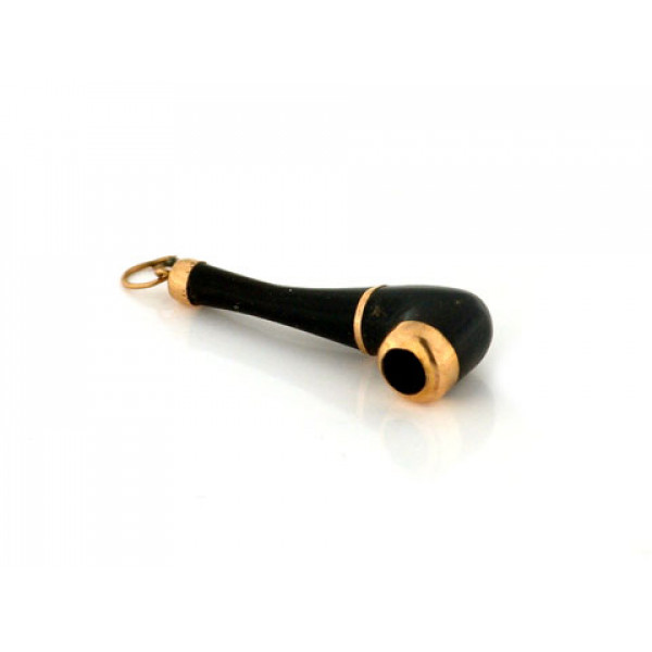 Pendant Smoking Pipe made of 18K Gold and Ebony