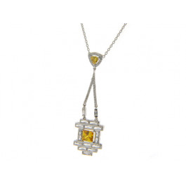 Yellow Topaz Silver Pendant