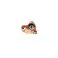 Statement Ring with a Grey Pearl in Pink Gold Plating