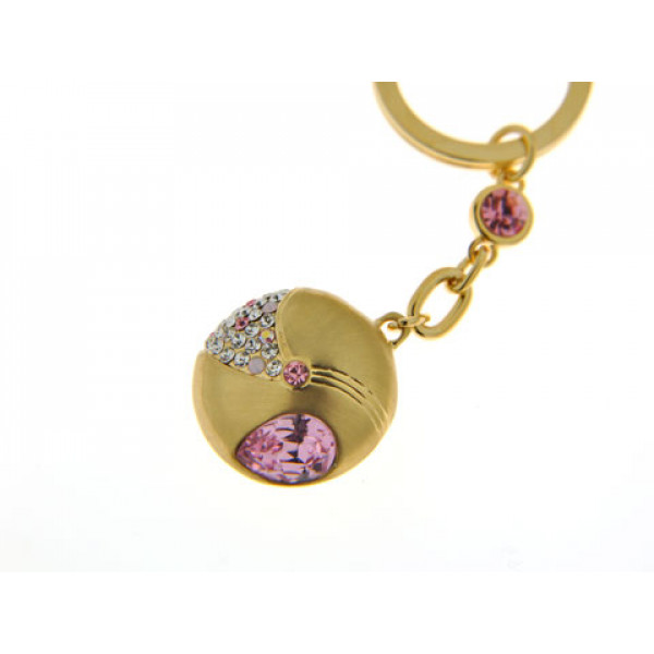 Gold Plated Keyring with Swarovski Crystals