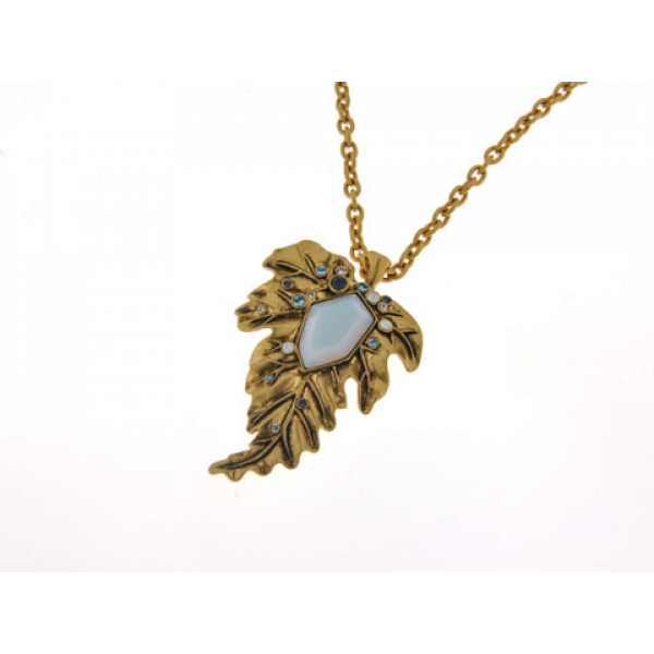 Gold Plated Necklace with Topaz and Moonstone