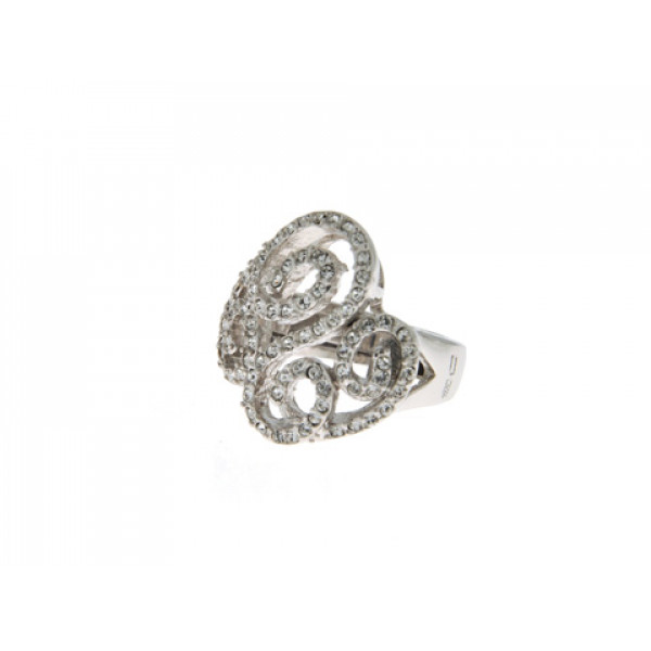 Επιπλατινωμένο Statement Δαχτυλίδι με Λευκά Swarovski Επιπλατινωμένο Statement Δαχτυλίδι με Λευκά Swarovski