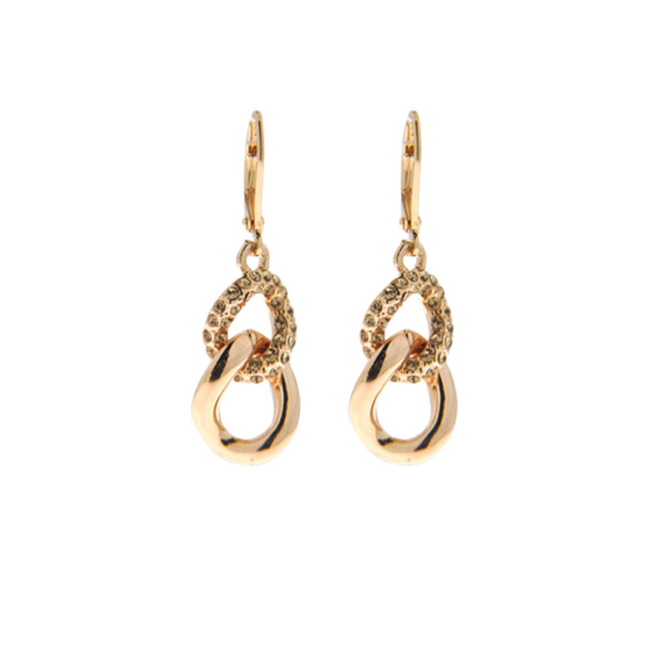 Dangle Earrings with Gold Plating and White Sapphires