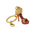 Key Ring with a Red Sandal Charm adorned with swarovski crystals