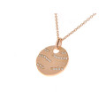 Minimal Pendant with White Sapphires set in Pink Gold Plated Silver