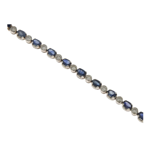 Sapphire and Diamond Riviera Bracelet set in 18K White Gold