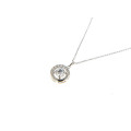 Platinum Plated Silver Pendant with White Sapphires