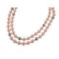 Long Necklace with salmon-colored Majorica Pearls