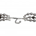 Three Row Necklace with synthetic Grey Pearls