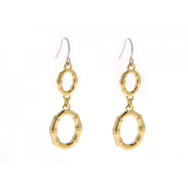 Gold Plated Earrings with Circles in a Minimal Design