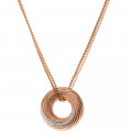 Pink Gold Plated Necklace with White Sapphires