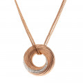 Pink Gold Plated Necklace with White Sapphires