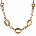 Pink Gold Plated Chain Necklace with Honey Topaz