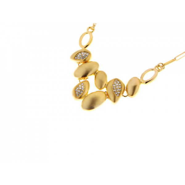 Gold Plated Necklace with White Sapphires