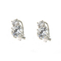 Stud Earrings with White Sapphires