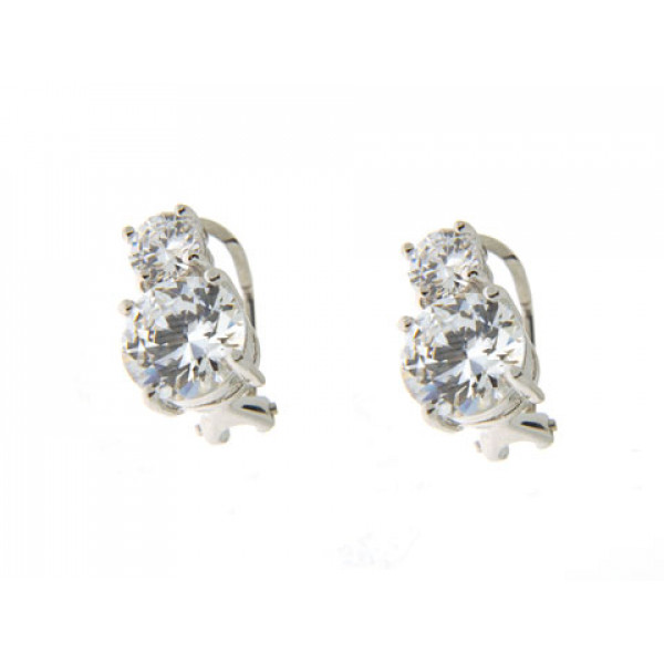 Stud Earrings with White Sapphires