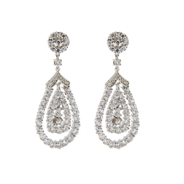 Dangle Earrings with White Sapphires