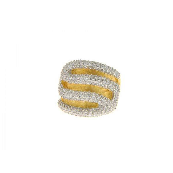 Gold Plated Statement Ring with White Sapphires