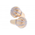 Statement Ring with Gold Plating and White Sapphires