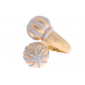 Statement Ring with Gold Plating and White Sapphires