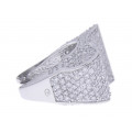 Statement Ring with Platinum Plating and White Sapphires