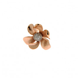 Flower Ring Pink Gold Plated