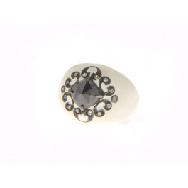 Black Spinel Silver Ring 