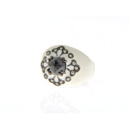 Black Spinel Platinum Plated Ring