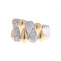 Two-Tone Ring with White Sapphires and Gold Plating