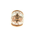 Μπομπέ Δαχτυλίδι με White Crystal Obsidian σε Ροζ Επιχρυσωμένο Brass
