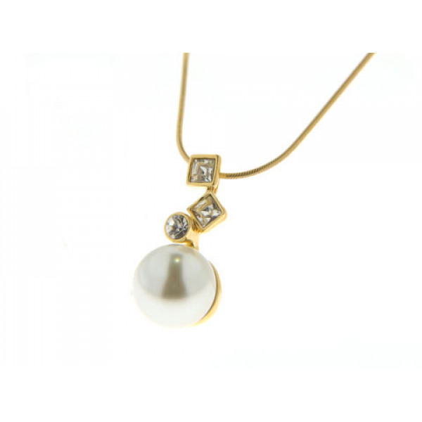 Minimal Gold Plated White Pearl Necklace