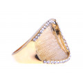 Gold Plated Ring with White Sapphires