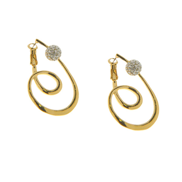 Gold Plated Statement Earrings with White Sapphires