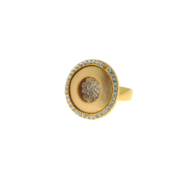 Minimal Ring with White Sapphires and Gold Plating