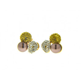 Gold Plated Earrings with Citrine