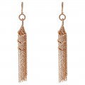 Pink Gold Plated Statement Earrings with White Sapphires