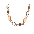 Pink Gold Plated Necklace with Topaz